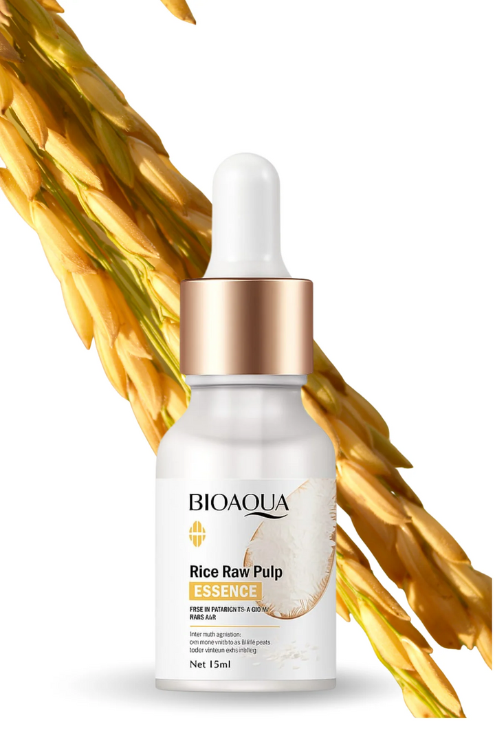 Rice Raw Pulp Hyaluronic Acid Serum – Deep Hydration + Skin Brightening | Korean Essence for Glowing Skin | BIOAQUA (15ml)